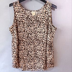 Faded‎ Glory Women's Leopard Tank Top size 2X  18W-20W Summer Blouse Cheetah